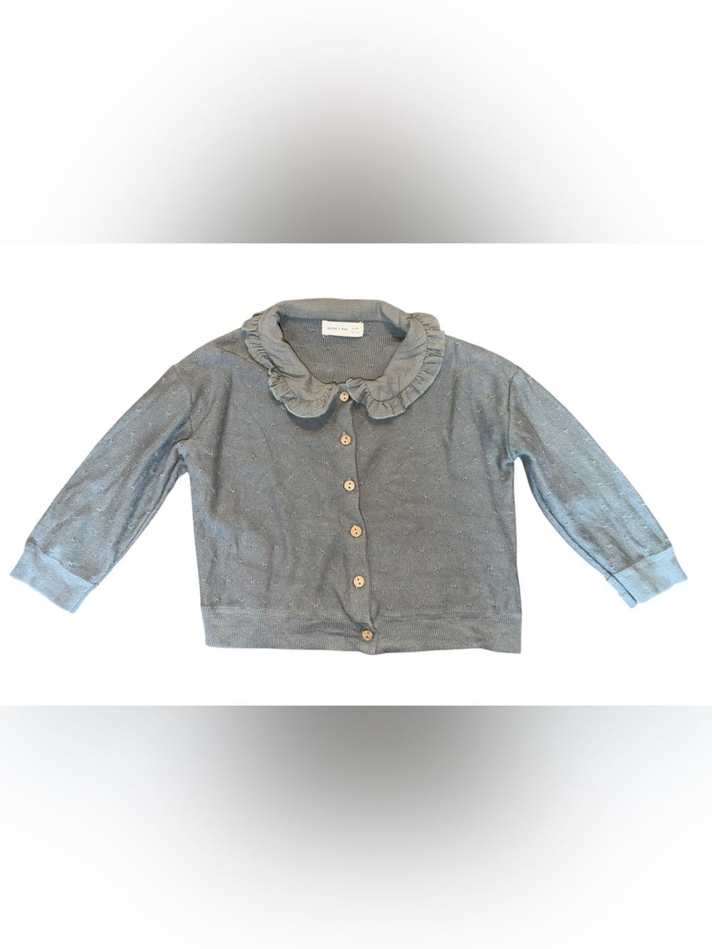 Quincy Mae Girls' Ruffle Collar Pointelle Cardigan Sweater, Sz 2-3